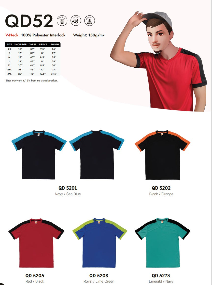 Dri-fit Short Sleeve V-Neck (QD52)