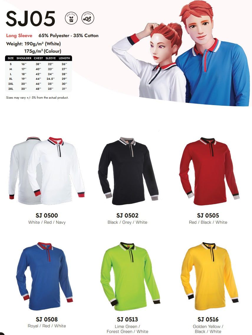 Single Jersey Long Sleeve Polo (SJ05)