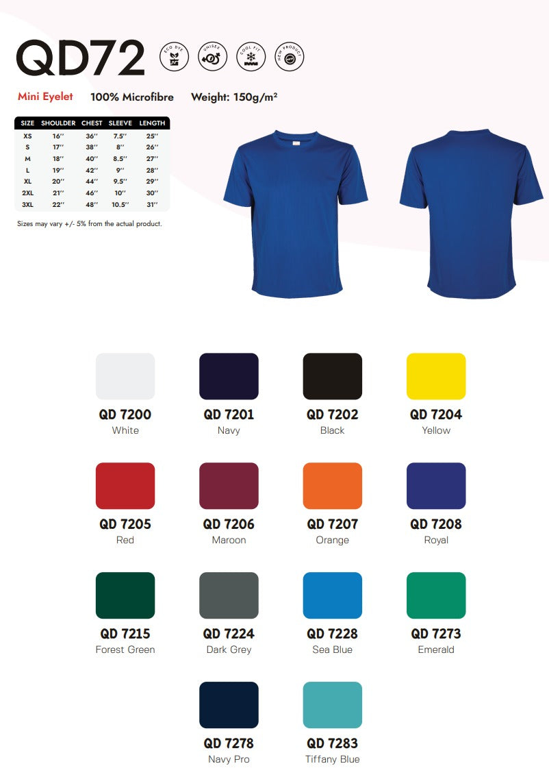 Dri-fit Short Sleeve Round Neck (QD72)